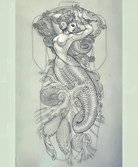 Voll Arm-tattoos, Siren Tattoo, Mermaid Tattoo Designs, Armband Tattoos, Mermaid Artwork, Mermaid Drawings, Octopus Tattoo, Mermaid Tattoo, Mermaid Tattoos