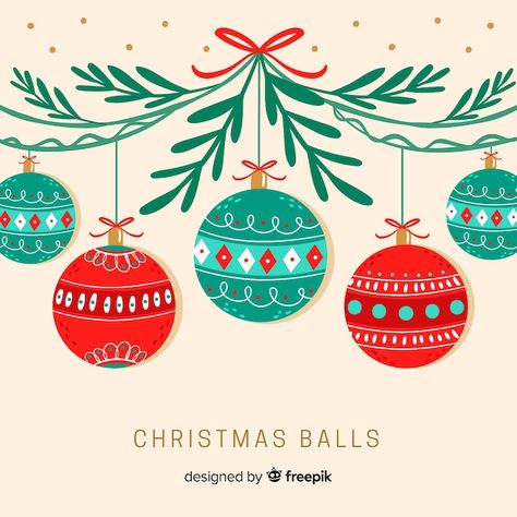 Premium Vector | Flat design of colourful christmas balls Christmas Flat Illustration, Bauble Illustration, Christmas Design Graphic Illustration, Christmas Design Graphic, Graphic Design Christmas, Christmas Graphic Design Inspiration, Ornaments Illustration, Christmas Illustration Design, Christmas Vector Illustration