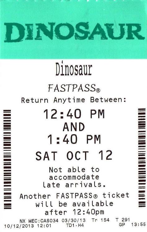 Walt Disney World - Animal Kingdom - Dinosaur - Fastpass Walt Disney World Outfits, Disney Fastpass, Disney Nostalgia, Disney Fast Pass, Disney Dinosaur, Disney Prints, Watch Backgrounds, Sister Trip, Disney Account