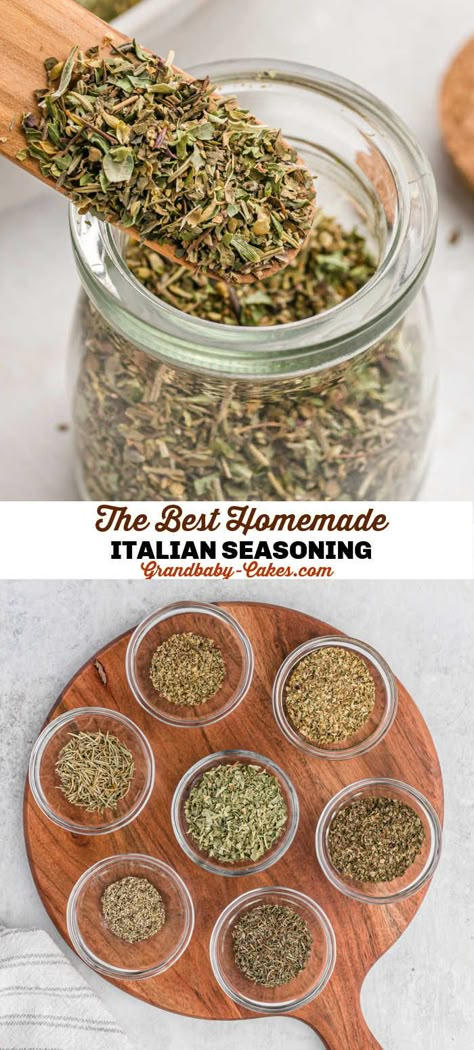 Make Italian Seasoning, Italian Seasoning Mix Recipe, Italian Seasoning Recipe, Homemade Italian Seasoning, Homemade Dry Mixes, Homemade Seasoning, Homemade Spice Mix, Spice Blends Recipes, Spice Mix Recipes