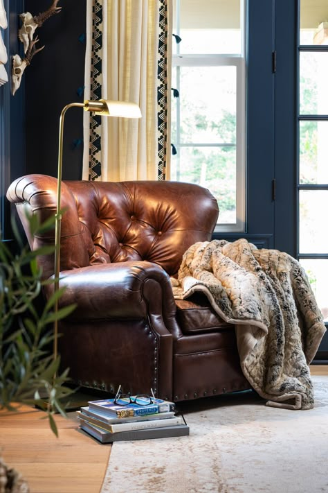 Leather recliner chair