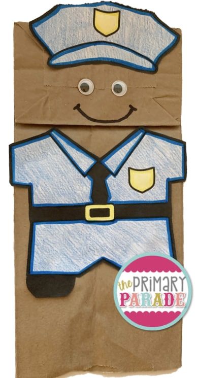 Community Helpers Preschool Theme - The Primary Parade Police Officer Crafts For Toddlers, Community Helpers Books Preschool, Police Officer Crafts Preschool, Police Crafts For Preschool, Community Helpers Crafts For Toddlers, Police Officer Crafts, Community Helpers Art, Preschool Community Helpers Theme, Community Helpers Week