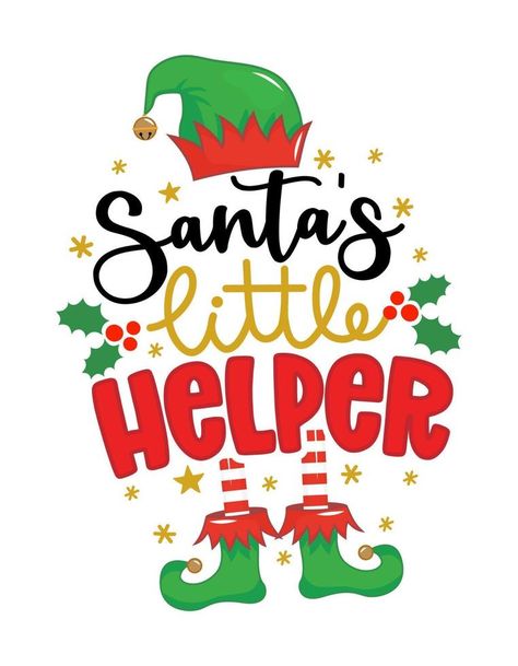 Santa's little Helper - phrase for Christmas baby, kid clothes or ugly sweaters. Hand drawn lettering for Xmas greetings cards, invitations. Good for t-shirt, mug, gift, printing press. Little Elf. Xmas Invitations, Xmas Greeting Cards, Xmas Greetings, Santa Outfit, Santa's Little Helper, Hand Drawn Lettering, Kid Clothes, Printing Press, Greetings Cards