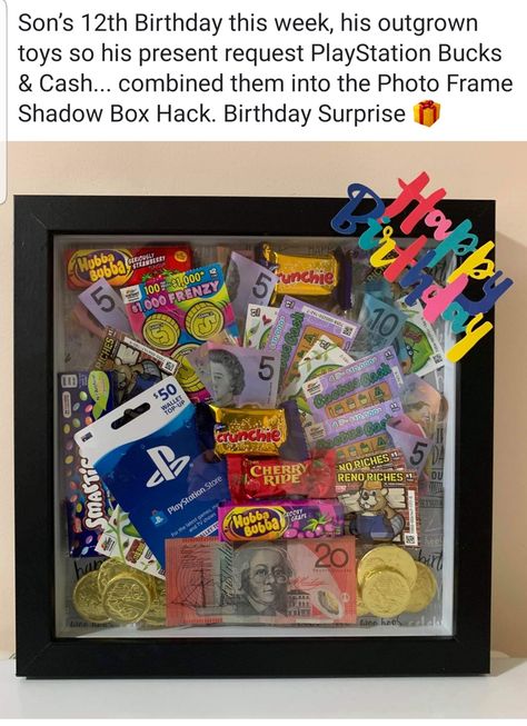 16th Birthday Shadow Box Ideas, Dear Future Boyfriend, Small Business Ideas Diy, Box Hacks, Shadow Box Gifts, Creative Money Gifts, Birthday Money, Money Gifts, Box Gifts