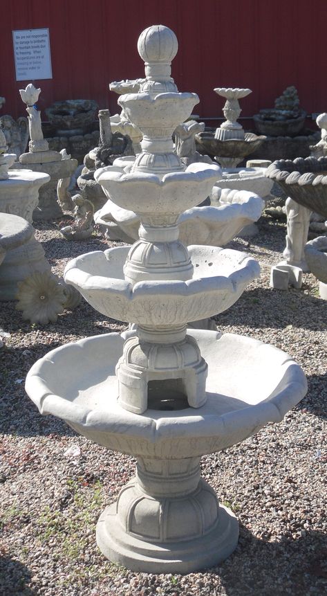 Outdoor Concrete Water Fountains - Patio Fountains - The Cement Barn Mexican Fountain, Floating Dock Plans, Roman Fountain, Gazebo Bird Feeder, Large Outdoor Fountains, Patio Fountain, Concrete Bird Bath, Concrete Fountains, Water Fountain Design