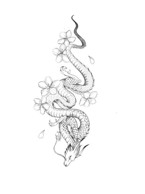 Floral Dragon Arm Tattoo, Tiny Dragon Tattoo Chinese, Simple Dragon Back Tattoo, Fine Line Dragon Spine Tattoo, Chinese Dragon Fine Line Tattoo, Flowy Dragon Tattoo, Cute Fine Line Tattoo Ideas, Rib Tattoos For Women Dragon, Dainty Dragon Spine Tattoo