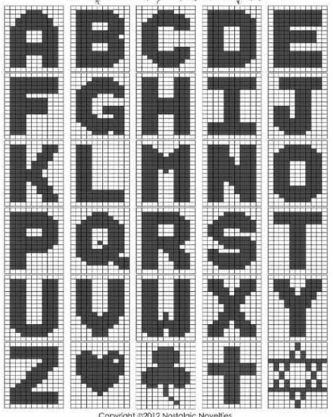 Crochet Letters Pattern, Crochet Numbers, Alphabet Quilt, Crochet Alphabet, Crochet Letters, Alphabet Chart, Graph Crochet, Alfabet Letters, Cross Stitch Freebies