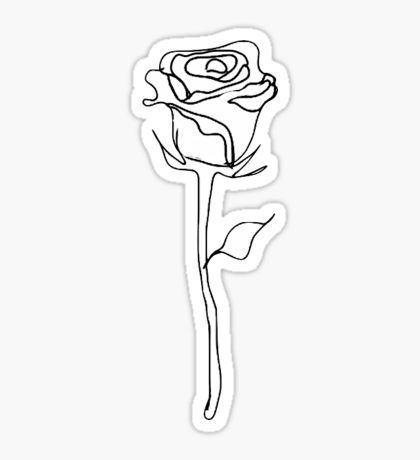 rose outline  Sticker Plants Drawings, Rose Outline, Black And White Stickers, Stickers Cool, Tumblr Stickers, Roses Drawing, Hydroflask Stickers, Black Stickers, Notebook Stickers