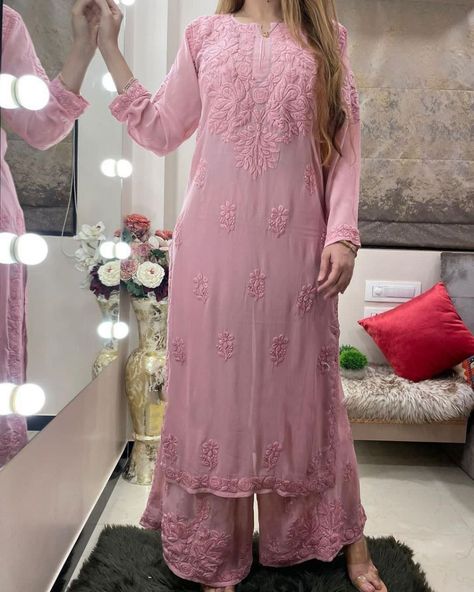 BONYHUB to Buy Link Below 👉 Price : £33.99 👉Click Here to Buy - https://bonyhub.co.uk/products/pastel-pink-cotton-chikankari-work-palazzo-suit-set 👉Fast Delivery 5-9 Business Days . . . . .. #bonyhub #indianwear #indianwedding #indiansuits #indiandresses Fancy Dress For Ladies, Women Fancy Dress, Palazzo Kurti, Readymade Blouses Online, Stitched Kurti, Shalwar Suit, Kurti Palazzo Set, Desi Clothing, Ladies Fancy Dress