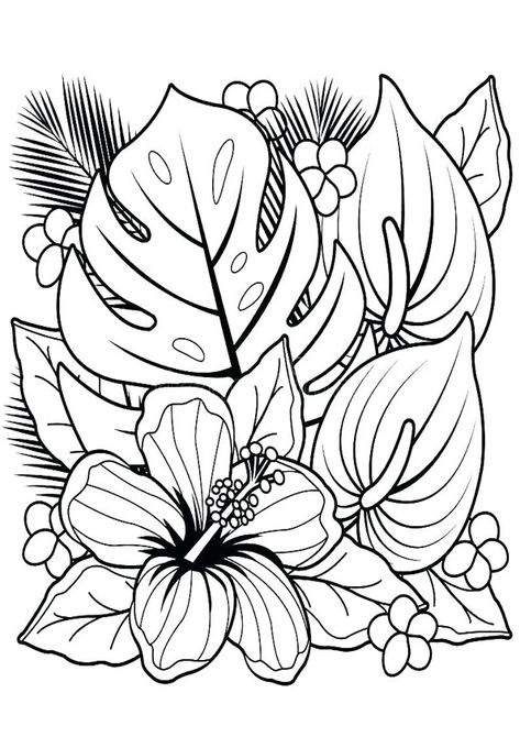 Coloring Pages Plants, Flower Coloring Sheets, Printable Flower Coloring Pages, Free Adult Coloring Pages, Printable Adult Coloring Pages, Pola Sulam, Flower Printable, Flower Coloring Pages, Coloring Pages To Print