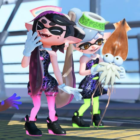 Splatoon Marie And Callie, Cap'n Cuttlefish, Splatoon Video, Callie Splatoon, Splatoon Pfp, Marie Splatoon, Splatoon Inkling, Callie Marie, Coroika Splatoon