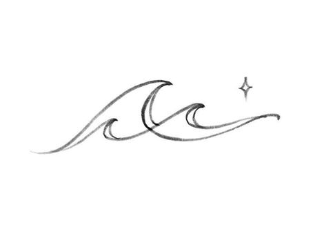 Feminine Wave Tattoos, Waves Wrist Tattoo, Wave With Words Tattoo, Ride The Waves Tattoo, Wave Behind Ear Tattoo, Meaning Of Wave Tattoo, Fine Line Waves Tattoo, Wave Line Art Tattoo, Cool Wave Tattoos