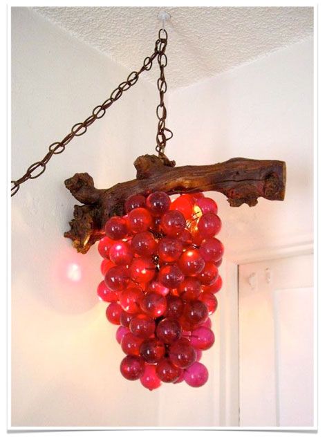 www.forgottengems.com: Hippie's Trippy Vintage Swag Grape Lamp Gallery. Grape Lamp, Grape Chandelier, Trippy Vintage, Swag Lamps, Fruity Design, Glass Grapes, Grape Decor, 1960s Decor, Swag Chandelier