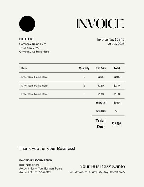 Invoice Template, Minimalist Invoice Design, Editable PDF Invoice Easily Converted to Word or Google Doc Business Documents Design, Interior Design Invoice Template, Sales Invoice Design, Minimal Invoice Design, Business Invoice Design, Free Invoice Template Download, Graphic Design Invoice Template, Business Document Design, Cute Invoice Design