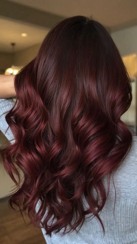 Brown Curly Hair On Brown Skin, Brown Into Red Hair, Hair Dye Ideas Pale Skin, Cherry Cola Red Hair On Brown Skin, Hair Colours For Indian Skin Tone, Cherry Curly Hair, Cherry Cola Hair Color Brunettes, Best Hair Colour For Indian Skin Tone, Cherry Brown Balayage