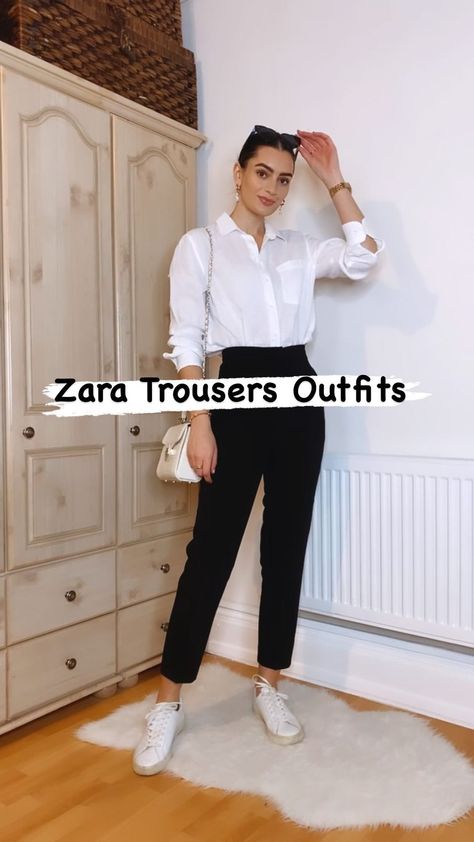 peexo on Instagram: Styling Zara high waist trousers - which outfit would you wear 1, 2, 3, 4 or 5? • #zaratrousers #highwaisted #highwaist… Zara Slacks Outfit, Zara Black Trousers Outfit, Zara Tailored Trousers, Zara High Waisted Trousers Outfit, Highwaist Pants Outfits, High Waisted Black Pants Outfit, High Waist Trousers Outfit Classy, Zara High Waisted Pants Outfit, Black Trousers Outfit Casual Classy