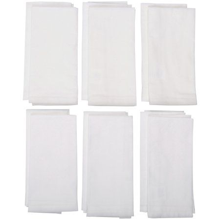 Mainstays™ Arctic White Napkins Set 12 ct Pack - Walmart.com Reusable Napkins, Holiday Tablescape, Linen Dinner Napkins, Paper Pocket, Eucalyptus Garland, Fabric Napkin, White Napkins, Holiday Tablescapes, Shower Themes