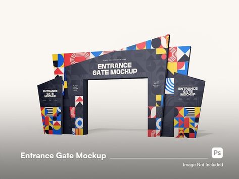 Realistic modern entrance gate mockup in... | Premium Psd #Freepik #psd #booth-mockup #stand-mockup #exhibition-booth #exhibition-stand Entrance Gate Ideas, Event Entrance Arch Design, Event Entrance Design, Event Entrance Arch, Booth Design Exhibition, Event Booth Design, Event Entrance, Corporate Event Design, Exhibition Stall Design