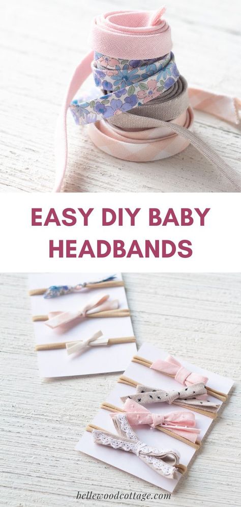 Diy Newborn Headbands No Sew, Make Headbands For Babies, Diy Newborn Bows Head Bands, Newborn Bows Headband Diy, How To Make Newborn Bows, Diy Nylon Headbands Baby Bows, How To Make Bows From Fabric, Diy Baby Hair Bows Head Bands, Diy Baby Girl Bows