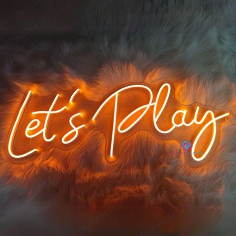 Neon Sign For Playroom, Game On Neon Sign, Game Neon Sign, Game Room Neon Sign, Playroom Neon Sign, Basement Kids Hangout, Game On Sign, Gaming Room Background, Wall Games