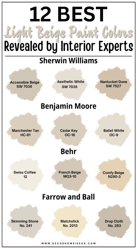 Discover 12 perfect light beige paint colors that add a subtle, elegant touch to any space. This curated list features versatile shades from top brands, offering warmth and sophistication without overwhelming your décor. Explore the ideal hues to create a calm, inviting atmosphere in your home! Tan Color Walls, Light Beige Paint Colors Living Room, Benjamin Moore Neutral Paint Colors, Light Beige Paint Colors, Beige Cake, Hallway Paint Colors, Beige Wall Colors, Beige Paint Colors, Tan Walls