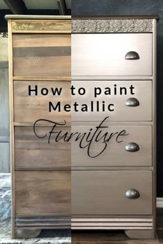 Metallic Furniture, Metallic Painted Furniture, How To Paint Furniture, Furniture Painting Techniques, Plywood Furniture, Barbie Diy, Furniture Renovation, Types Of Furniture, Refurbished Furniture