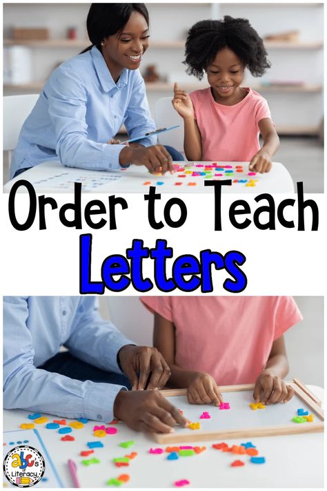 Order to Teach Letter Recognition Order To Teach Letters In Preschool, Teaching Preschoolers Letters, Letter Assessment, Letter Recognition Kindergarten, Teach Letter Recognition, Letter Recognition Preschool, Teaching Letter Recognition, Letter Recognition Games, Letter Recognition Activities