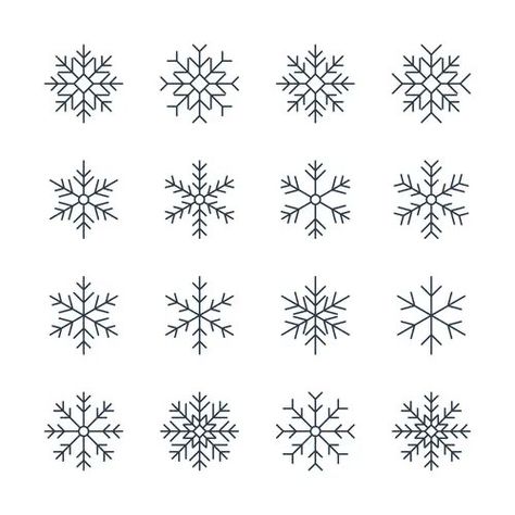 Snowflakes Embroidery, Snowflakes Embroidery Pattern, فن الرسم بالمسامير, Winter Tattoo, Snow Tattoo, Snow Flake Tattoo, Snowflakes Drawing, Winter Drawings, Snowflake Embroidery