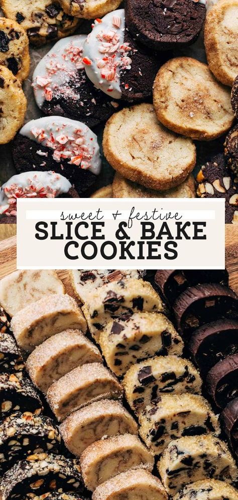 Freezer Slice And Bake Cookies, Sliced Cookies Christmas, Simple Xmas Cookies, Fall Slice And Bake Cookies, Thanksgiving Bakery Desserts, Chocolate Slice And Bake Cookies, Slice And Bake Cookies Recipes Christmas, Savoury Christmas Baking, Slice Bake Cookies