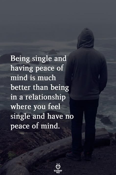 Being single and having peace of mind is much better than being in a relationship where you feel single and have no peace of mind. Being Single, Relationship Rules, Visual Statements, In A Relationship, Moving On, Relationship Tips, A Relationship, Great Quotes, Wisdom Quotes