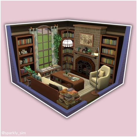 The Sims 4 | Home Library🔖☕(no CC) EA Gallery ID: SparklySim #thesims4 #ts4 #thesims #thesims4house #ts4build #thesims4build #showusyourbuilds #simstagram #simscommunity #simsaddict #sims #sims4 #somesimlishbuild #simsdecor Sims 4 Doll House Challenge, Sims 4 Piano Room, The Sims 4 Library Cc, Sims 4 Hallway Ideas No Cc, Sims 4 Library Room, The Sims 4 Build Ideas, Sims4 Library, Sims 4 Library Ideas, Sims 4 Ideas Rooms