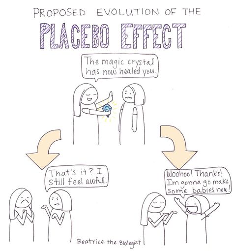 Evolution of the Placebo Effect - Beatrice the Biologist. Placebo Effect, Creation Power, Bored Board, Inner Power, Neuroscience, Editorial Illustration, Disney Wallpaper, Third Eye, Biology