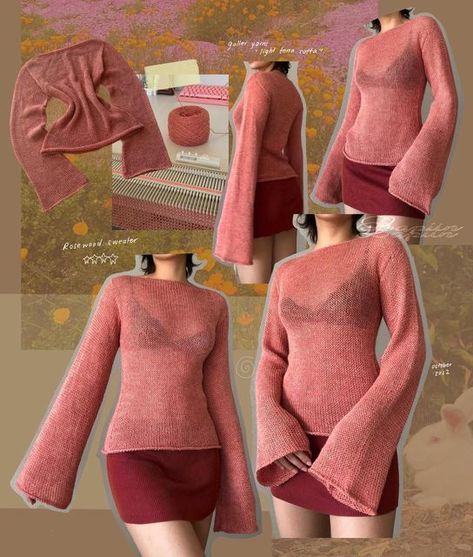 𝓛𝓪𝓹𝓲𝓷 𝓛𝓪𝓹𝓲𝓷 on Instagram: "rosewood sweater custom for eman 🍓☽。･:*:･ @galleryarns 100% superfine alpaca" Keyhole Sweater, Flare Long Sleeve, Bow Collar, Yarn Sizes, Womens Tie, Knitting Machine, Knitwear Design, Casual Clothing, Crochet For Beginners