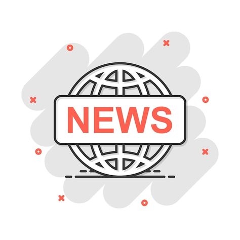 Vector cartoon globe news icon in comic ... | Premium Vector #Freepik #vector #newspaper #article #newspaper-headline #newspaper-article News Logo Icons, Headline Newspaper, Newspaper Icon, Cartoon Globe, News Icon, Newspaper Logo, Newspaper Cartoons, News Logo, School Decoration