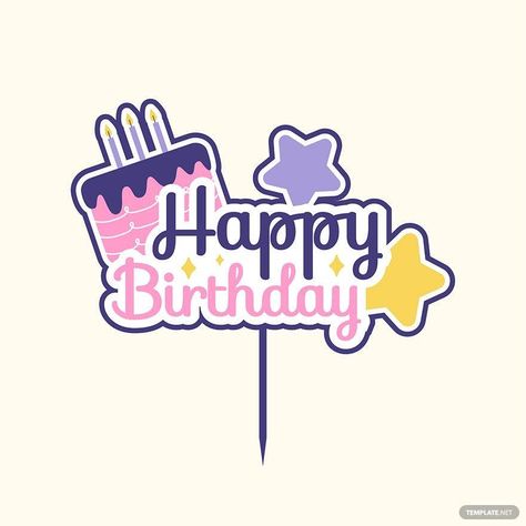 Happy Birthday Logo, Birthday Logo, Friend Drawings, Happy Birthday Printable, Image Graphic, Cake Topper Printable, Best Friend Drawings, Birthday Cake Topper Printable, Simple Cake Designs