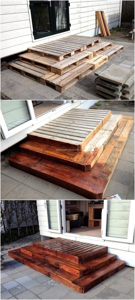 Diy Pallet Decoration, Diy Patio Ideas, Patio Ideas On A Budget, Koti Diy, Balkon Decor, Small Deck Decorating Ideas, Budget Patio, Pallet Decor, Deck Decorating Ideas