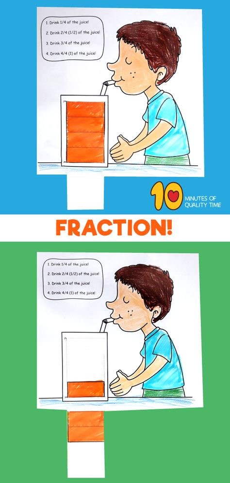 Fraction Craft, Preschool Fun Activities, Fun Fractions Activities, Fractions Craft, Fraction Art, Interactive Notebooks Templates, Math Drawing, Drawing Topics, Fun Activities For Preschoolers