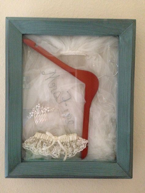 A little project that's been in my head for 2 years. Display your bridal accessories in a shadow box. Shadowbox. Veil storage. Bridal display. Wedding. Joli Fine Designs Veil Shadow Box Wedding, Bridal Display, Wedding Shadow Box, Long Veil Wedding, Long Veil, Wedding Keepsakes, Wedding Veil, Bridal Veil, Crafts To Do