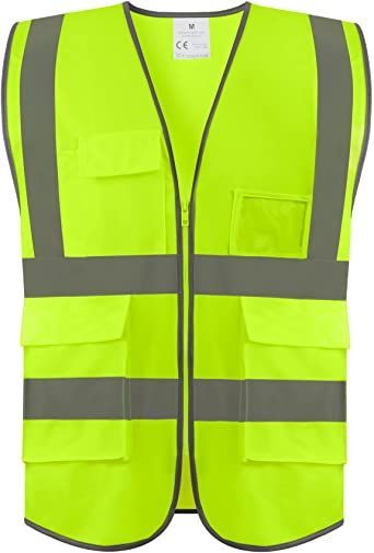 VICRR High Visibility Safety Vest with Reflective Strips Pockets, Work Vest for Men & Women Work Vest, Lawn Care Business, Reflective Vest, Vest For Men, Tshirt Business, Safety Vest, Vest Designs, Lawn Care, Winter Coat