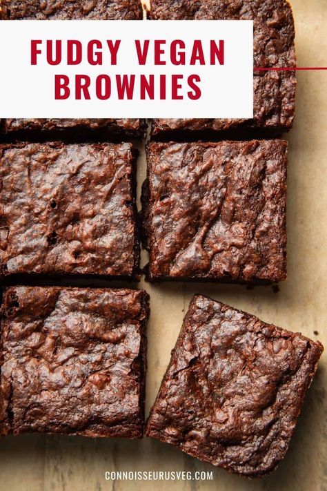 Get ready for the richest, fudgiest brownies you've ever had ... and they're totally vegan! They're super easy to make too! Vegan Brownies Easy, Fudgy Vegan Brownies, Meatless Meatloaf, Best Vegan Brownies, Vegan Brownies Recipe, Vegan Chocolate Recipes, Vegetarian Meatballs, Vegan Brownies, Vegan Brownie