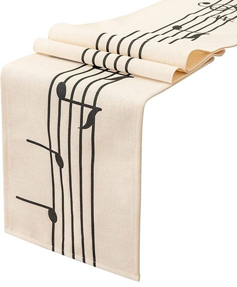 Amazon.com: KEY SPRING Musical Note Table Runner(12 X 72 inch) for Wedding Table Decor, Bridal Shower, Piano Mesa, Housewarming Gift, Music Theme Party, Cotton & Linen : Home & Kitchen Orchestra Theme Party, Musical Theme Wedding, Music Party Decorations Diy, Music Themed Decorations, Music Decorations Party, Music Centerpieces Ideas, Music Party Theme, Music Party Ideas, Music Centerpieces