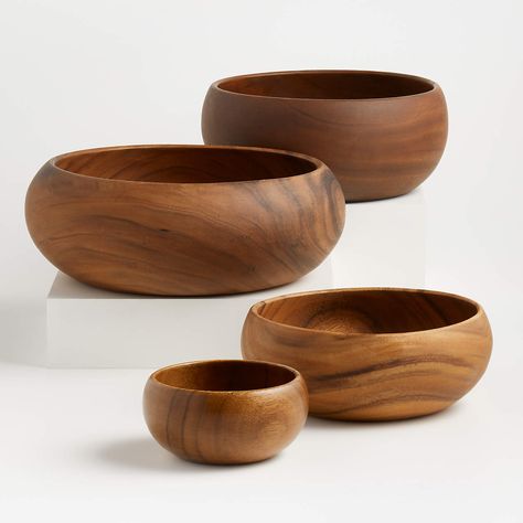 Tondo 5.75" Bowl + Reviews | Crate & Barrel Best Wedding Registry, Wedding Registry Items, Snacks Fruit, Wood Serving Bowl, Registry Items, Old Fashioned Glass, Wood Crates, Centerpiece Bowl, Wood Bowls