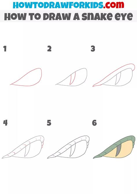 How to Draw a Snake Eye - Easy Drawing Tutorial For Kids How To Draw A Snake Step By Step, Snake Eye Drawing, Snake Eyes Drawing, How To Draw A Snake, Eyes Drawing Easy, Anime Snake, Crafts For Family, Eyes Step By Step, Eye Outline