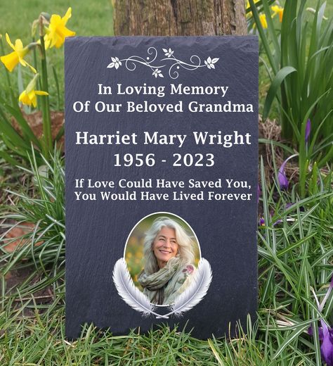 Personalised Photograph Natural Slate Memorial Grave Marker with Photo Feather Design 3 Sizes Available FS35 by SlateworkSigns on Etsy Memory Garden, Memorial Plaques, Memorial Plaque, Grave Markers, Memorial Garden, Grave Memorials, Grave Marker, Feather Design, Design Photo