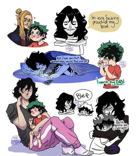 Aideku Fanart, Dadzawa Fanart, Mha Dadzawa, Dadzawa And Izuku, All Out Anime, My Hero Academia Eraserhead, 귀여운 음식 그림, Mha Memes, My Hero Academia 2