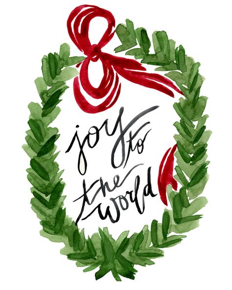 FREE download - "Joy to the World" Wreath 8x10 Watercolor Art Print by Kati Ramer Christmas Joy Quotes, Joy Wreath, Word Joy, Watercolor Wreath, Joy Christmas, Christmas Time Is Here, Watercolor Christmas, Noel Christmas, Merry Little Christmas