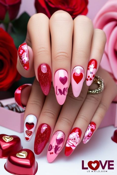 Show off your love this Valentine’s Day with stunning February Nail Designs! 💕 From heart motifs to elegant pinks, these ideas are simply dreamy. #FebruaryNailDesigns Valentine's Day Nail Art Designs, Heart Nails Designs, February Nail Art, February Nail Designs, Valentines Nails Ideas, Valentines Nails Designs, Hearts Nails, Valentines Nail Art Designs, Blue Purple Hair