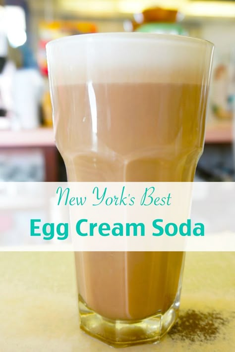 Egg Cream Drink Recipe, Egg Cream Drink, Egg Cream Recipe, American Deli, Deli Recipes, Soda Jerk, Egg Cream, Best Souvenirs, Homemade Soda