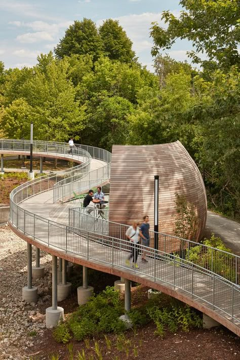 Bridge Architecture Design, Planting Concept, Bridge Railing, Bridge Walkway, Recreational Center, Semester 5, Landscape Bridge, Viewing Deck, Office Exterior