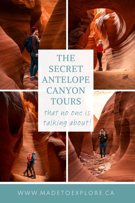 The Secret Antelope Canyon Tour No One is Talking About! Keep reading for two incredible options for seeing Antelope Canyon in Page Arizona without the crowds or a tour to Upper or Lower Antelope Canyon! This blog post covers one tour option, Antelope Canyon X, and one free self guided kayak tour via Lake Powell! #antelopecanyon #travelarizona #madetoexplore Antelope Canyon Tours, Waterholes Canyon, Lad Vegas, Arizona Girls Trip, Arizona Itinerary, National Geographic Cover, Upper Antelope Canyon, Antelope Canyon Arizona, Page Az